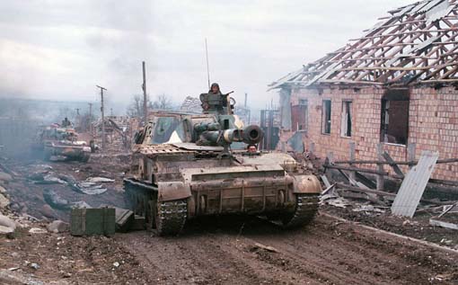 Russian tanks in Chechnya