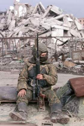 Masked man in Chechnya