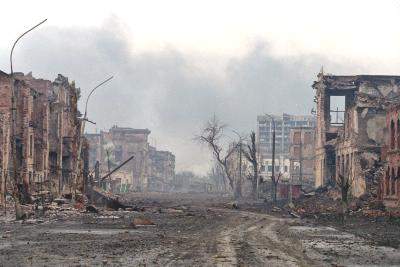 Destruction of the center of  Grozny