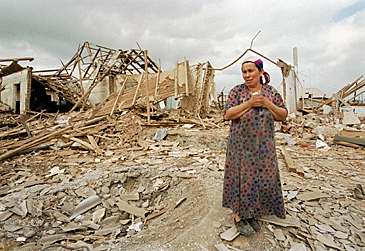 Chechen woman weeping